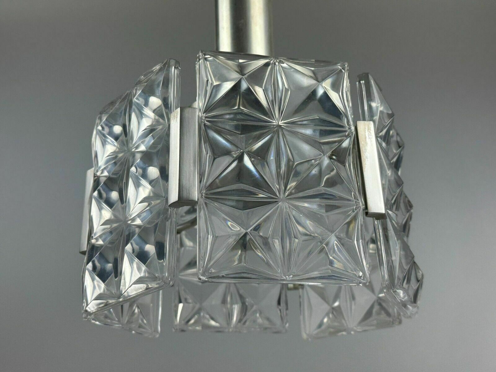 photo vintage 60s 70s Ceiling Lamp Chandelier Hillebrand Leuchten Germany Glass Metal