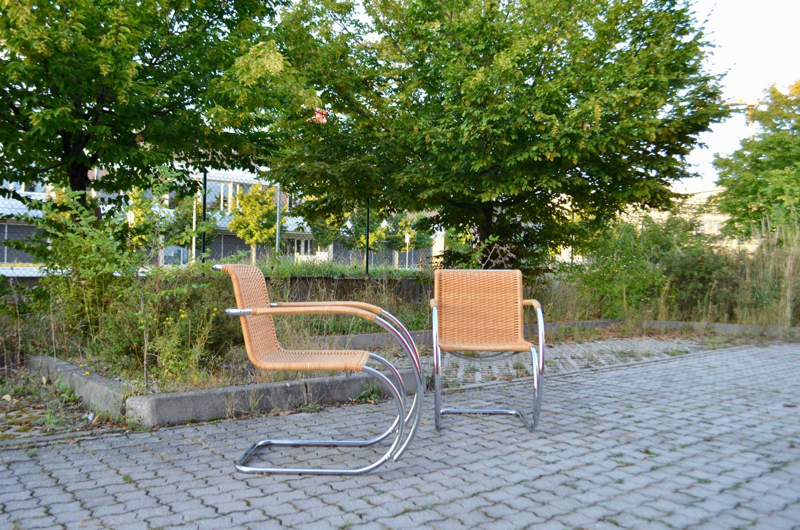 Early Thonet S533 Rf Cane Weißenhof Armchair Chair Mies Van Der Rohe Set Of 2 photo for sale