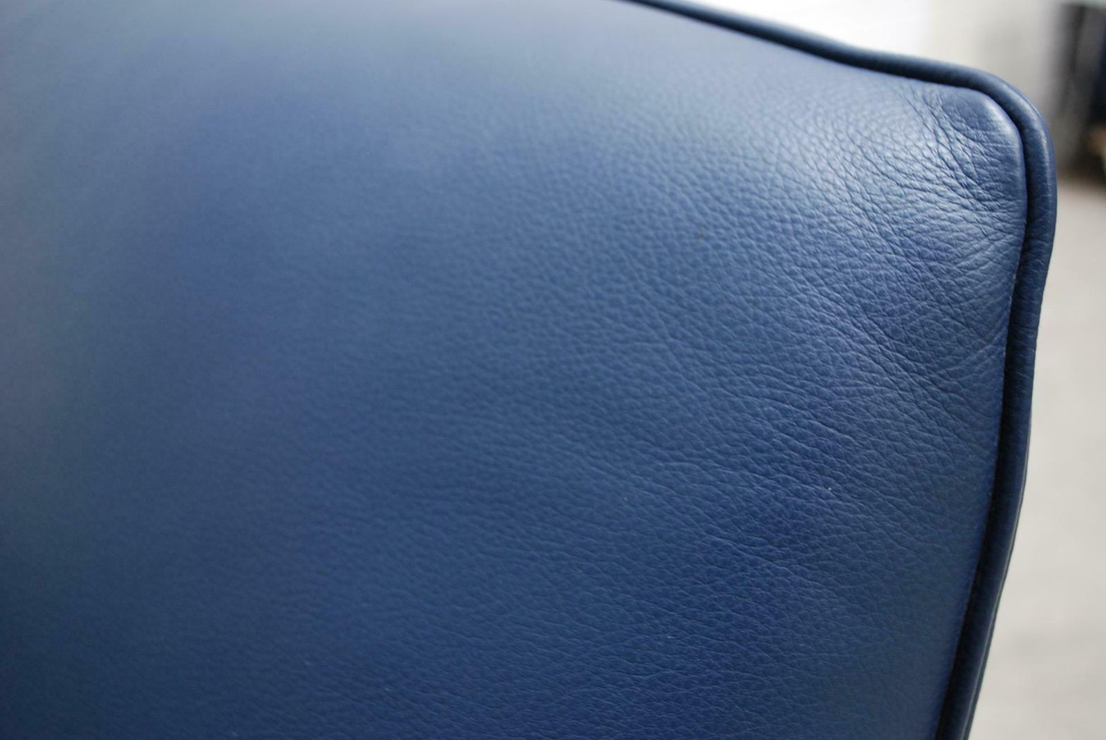 photo for sale Cassina Model Lazy Working Chair Blue Leather Armchair By Philippe Starck