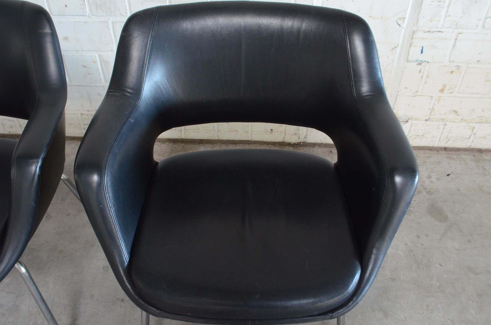 Furniture Olli Mannermaa Set Of 4 Leather Kilta Chair By Eugen Schmidt & Cassina Martela photo
