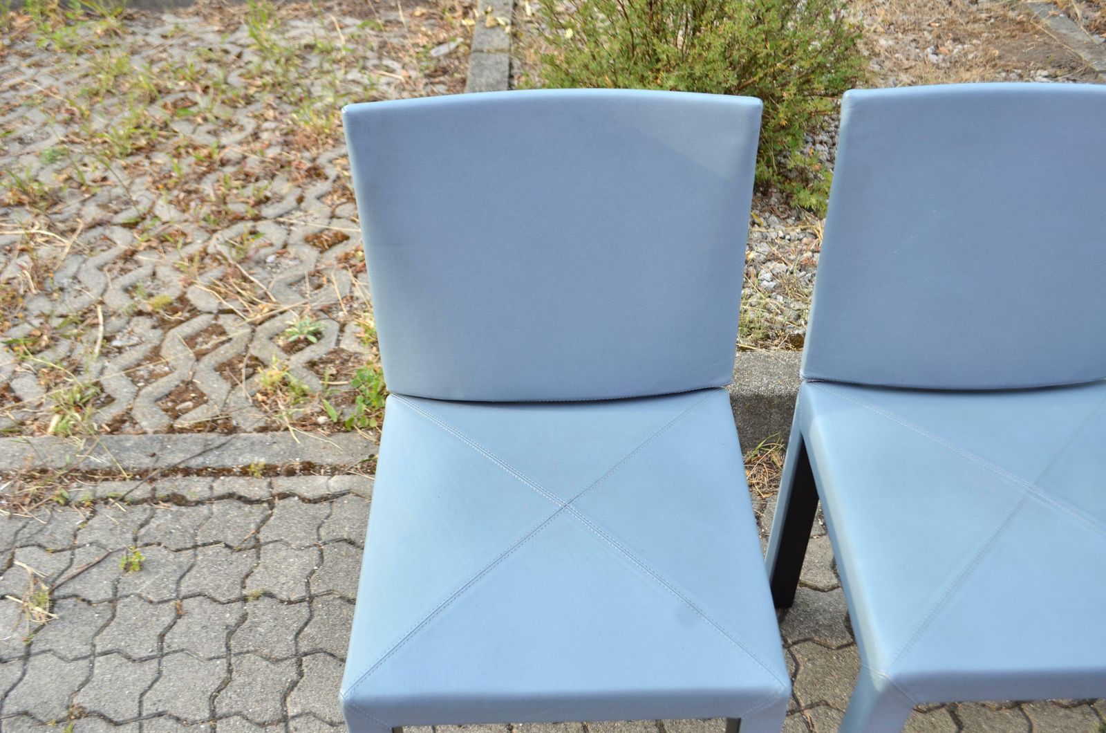 photo vinterior B&B Italia Model Arcadia Dining Leather Chair Paolo Piva Set Of 4
