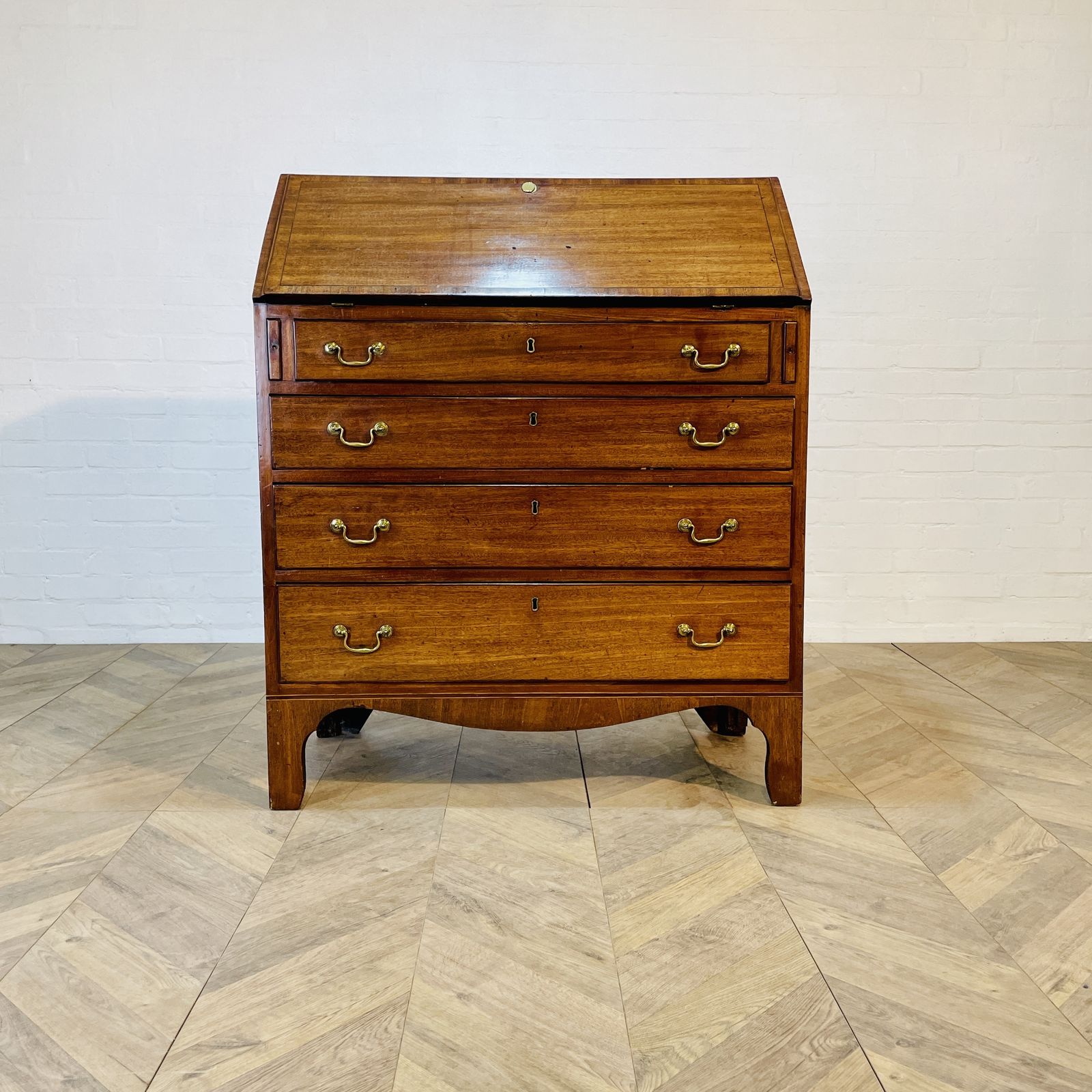 Antique English Mahogany Bureau, 19th Century