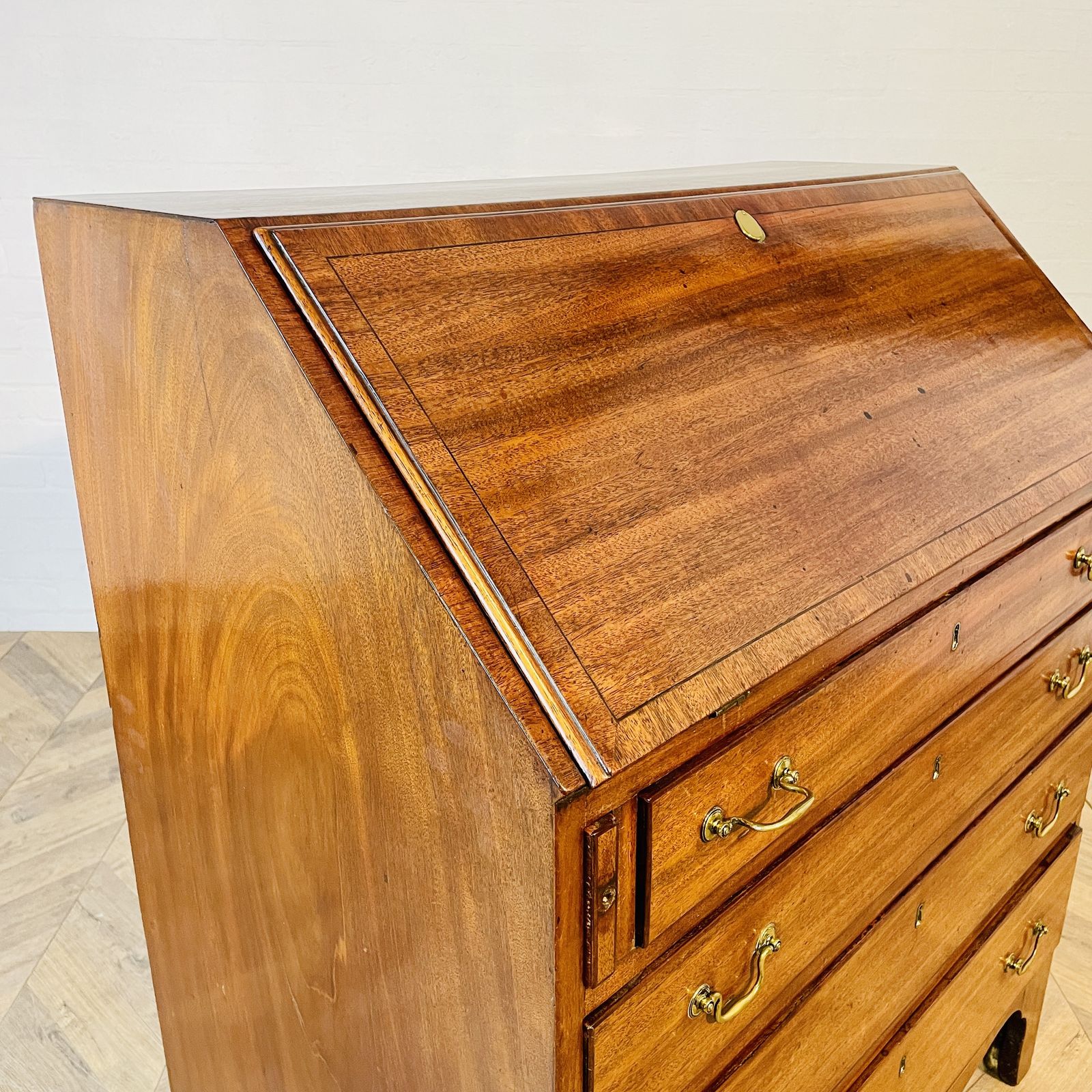 photo for sale Antique English Mahogany Bureau, 19th Century