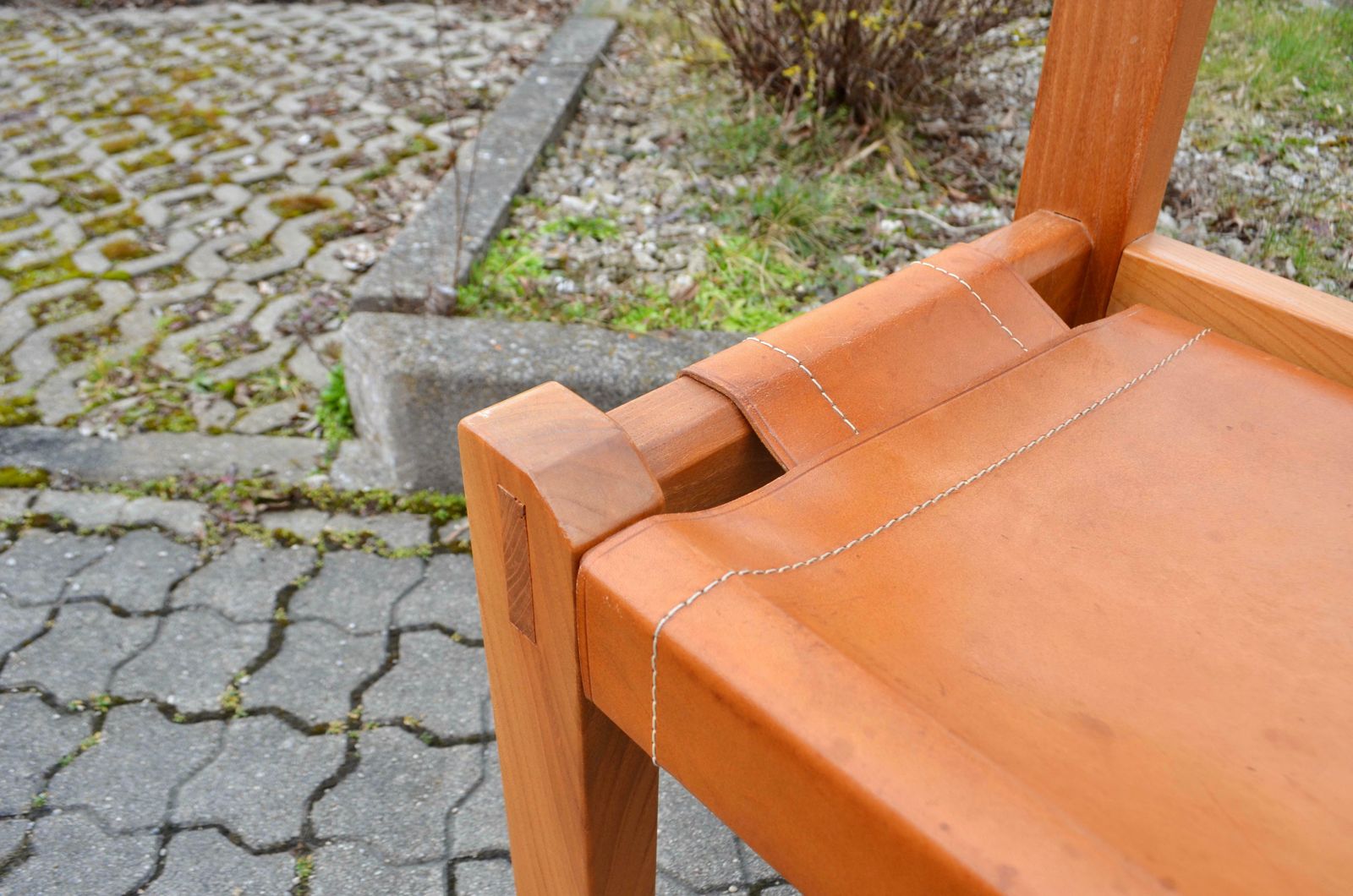 photo for sale Rare Pierre Chapo S11 Saddle Cognac Chair Set Of 2