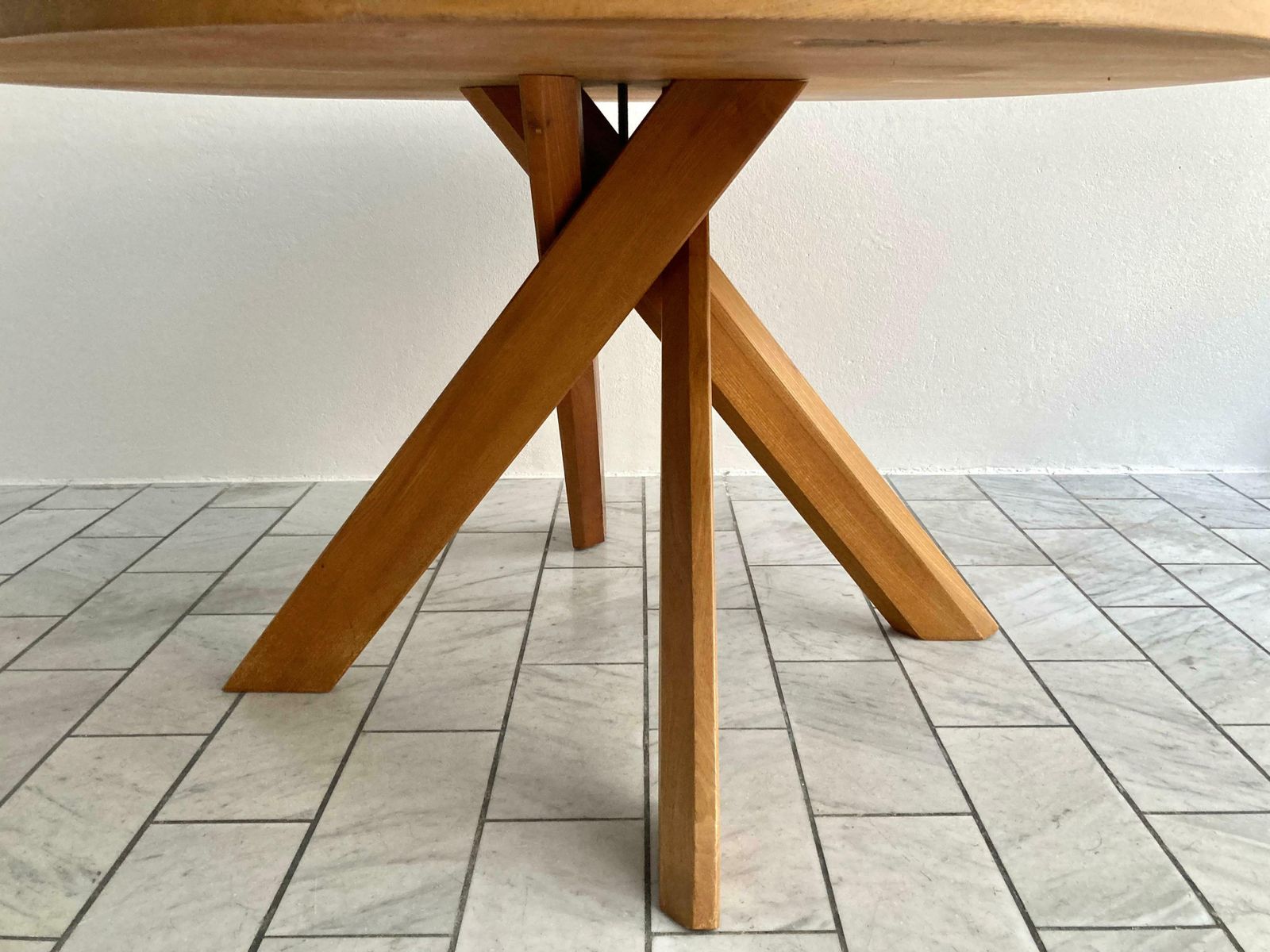 Vintage Early Pierre Chapo Model T 21 B Round Dining Table, Circa 1985 photo buy