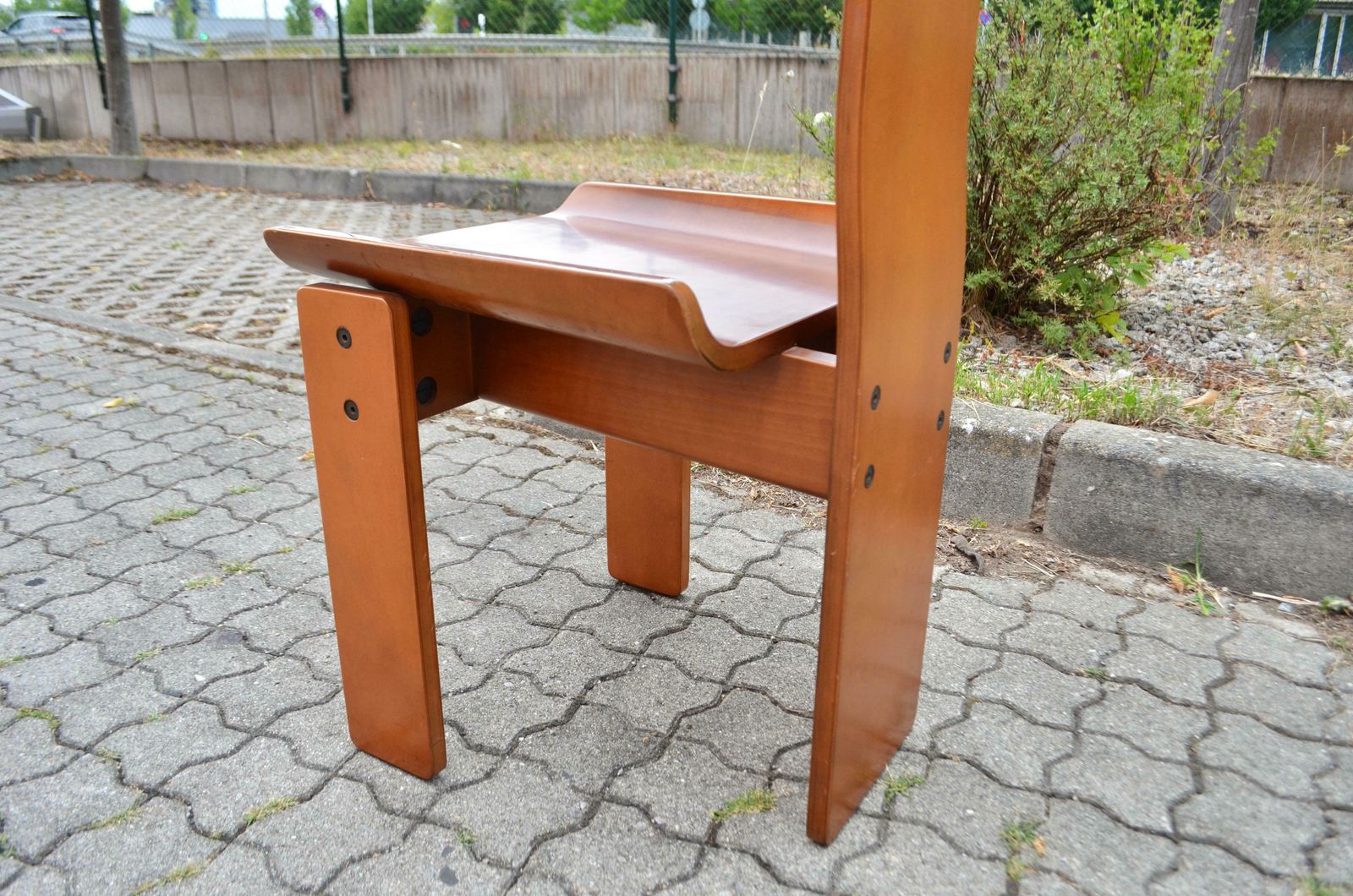photo vintage Edoardo Landi Model Diago Brutalist Tripod Purist Dining Chair Nikol
