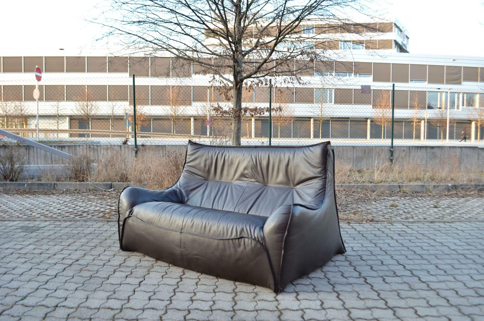 Rare Ligne Roset Model Satan By Bernard Govin Brown Leather Togo Sofa photo buy