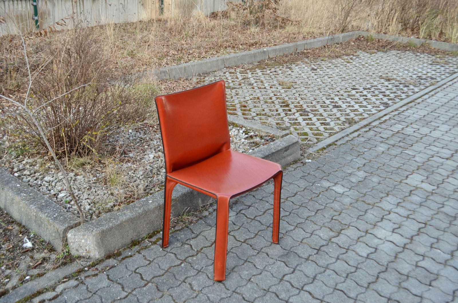 photo buy Cassina Taxi 412 China Red Leather Dining Chair Set Of 4