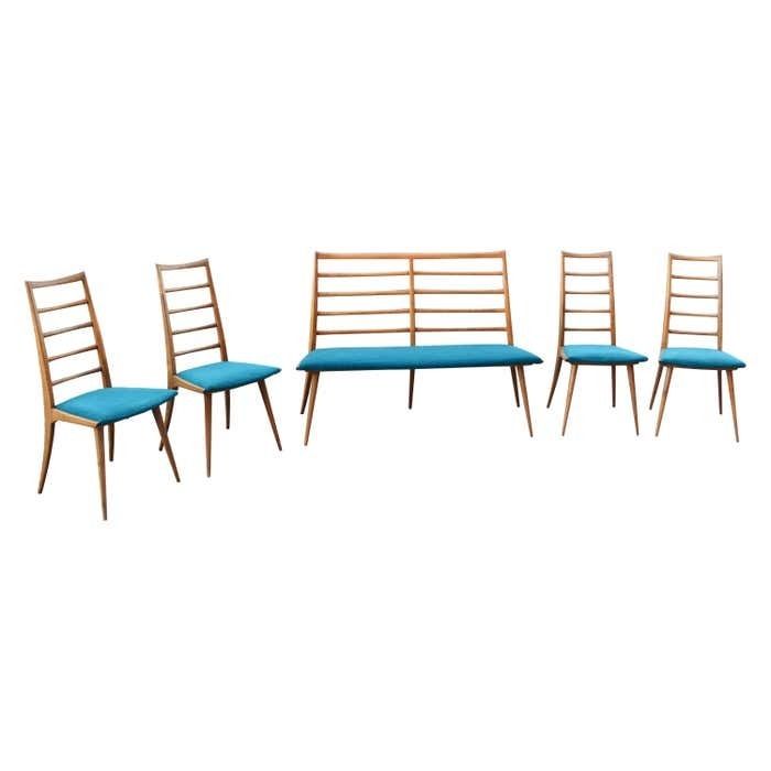 Ernst Martin Dettinger Mid Century Dining Chair Ensemble Lucas Schnaidt Germany