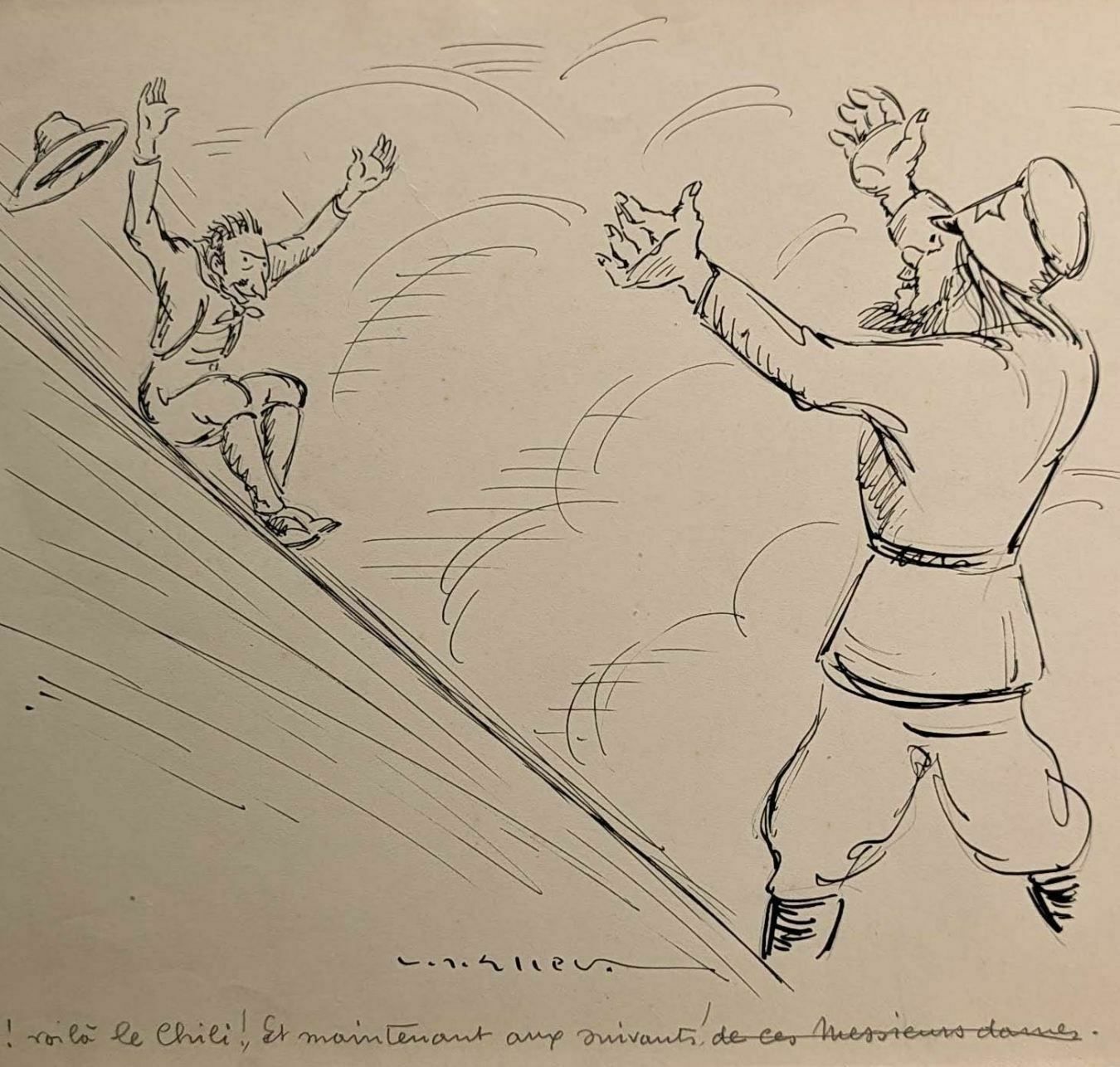 Lucien Roudier Eller Drawing On Paper 1930s photo furniture
