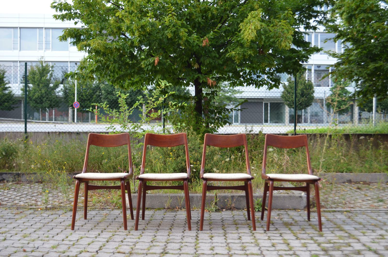 Alfred Christensen Boomerang For Slagelse Danish Teak Dining Chair Set Of 4 photo for sale