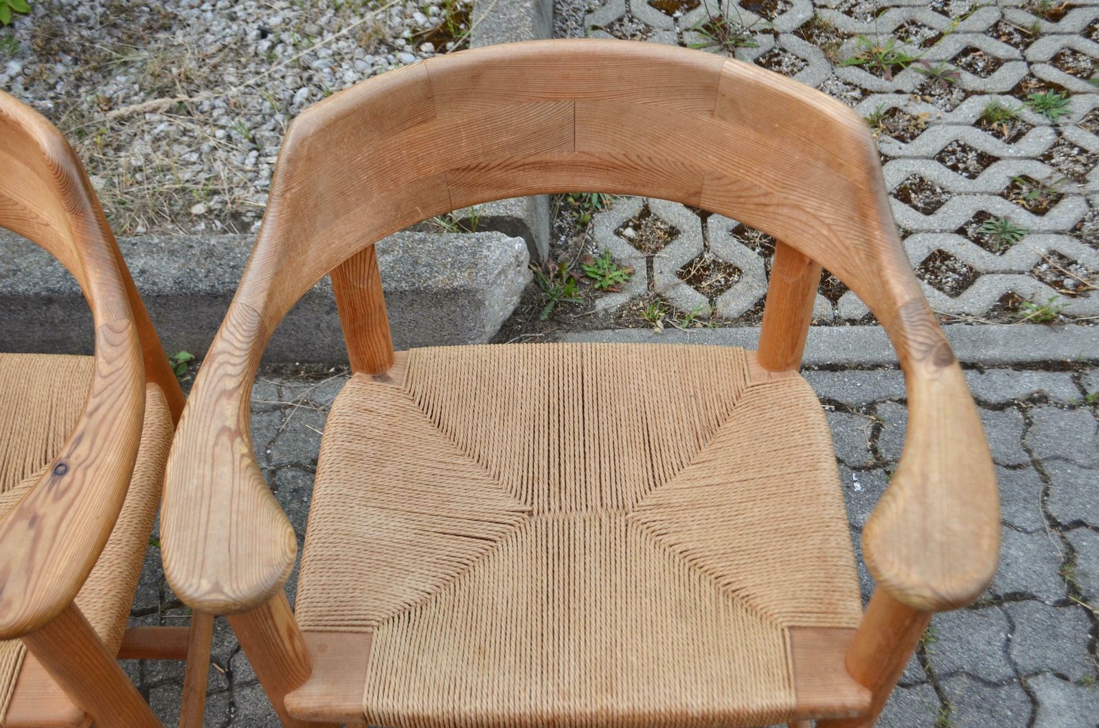 photo furniture Rainer Daumiller Danish Papercord Dining Armchair Scandinavian Pine Set Of 4