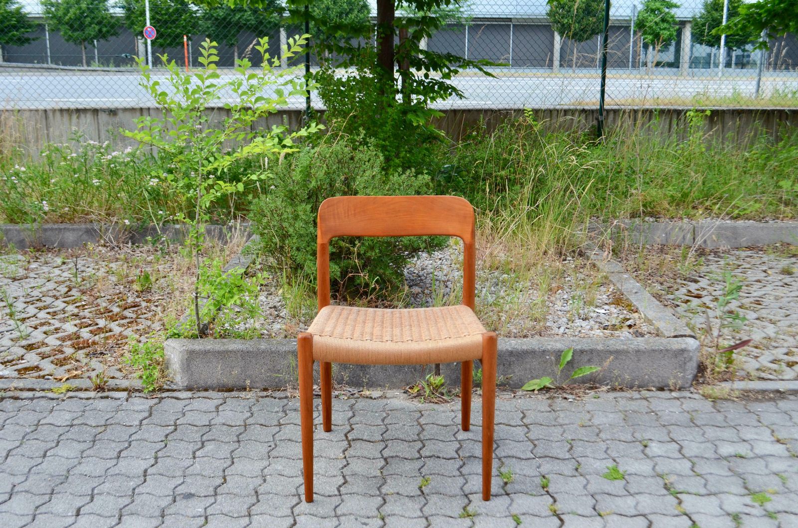 4235.0 Niels Møller Modell 75 Danish Teak Dining Papercord Chair For J.L. Møllers photo