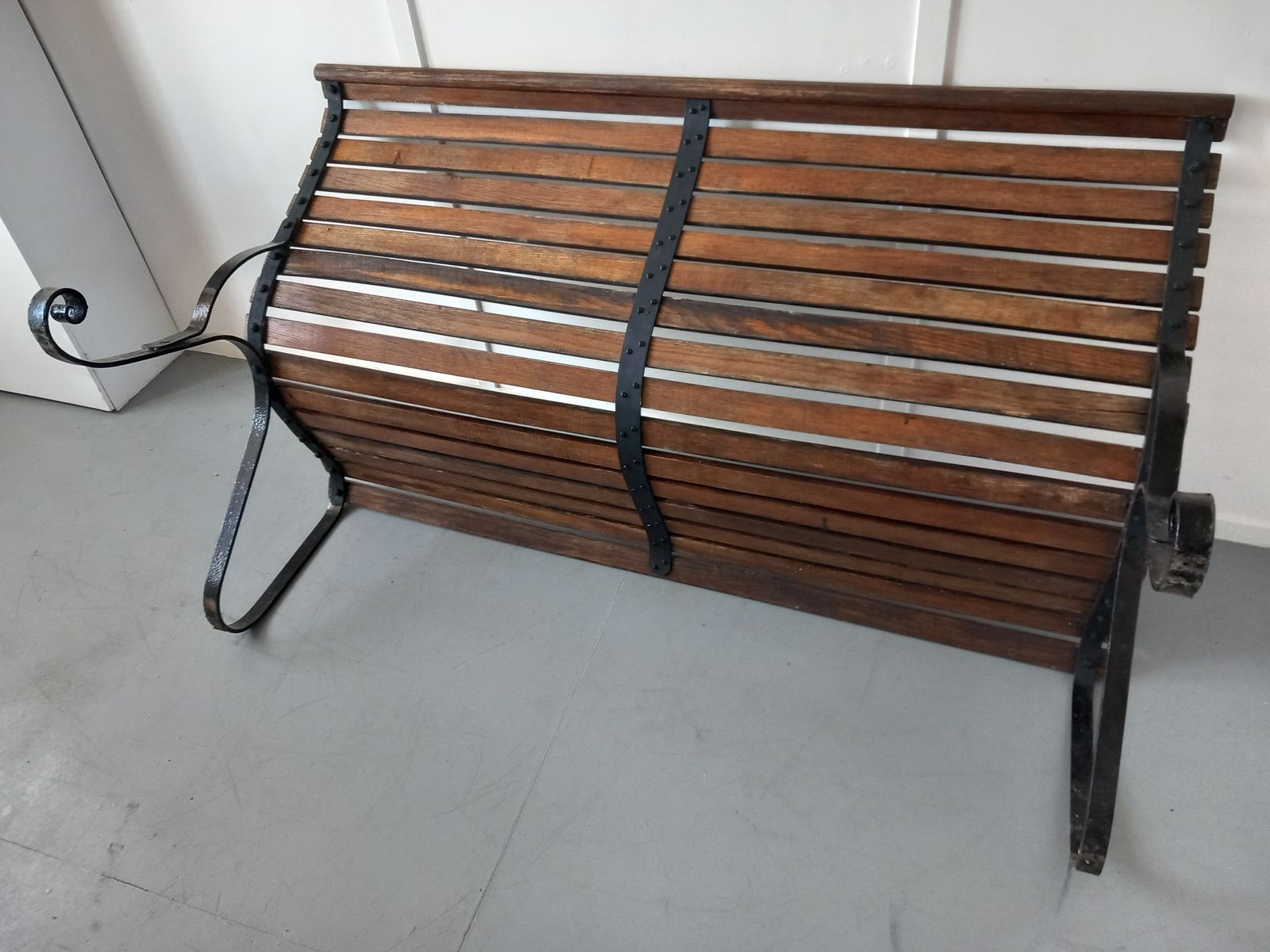 Garden Bench, 1930s, Oak, Antique photo vintage