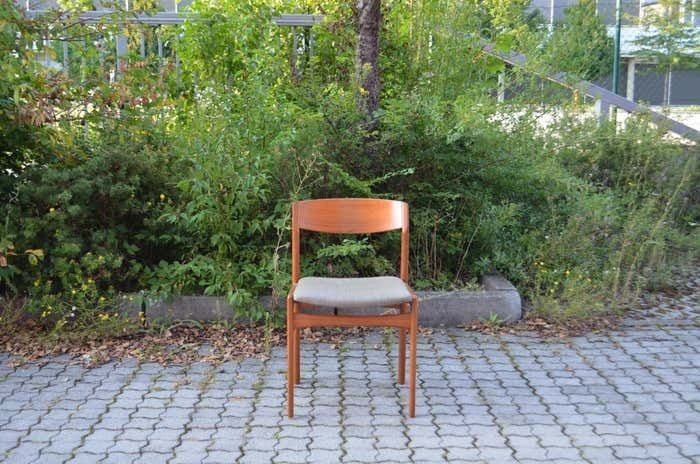 photo for sale Erik Kirkegaard For Hong Stole Stolefabrik Danish Teak Dining Chair Set Of 4