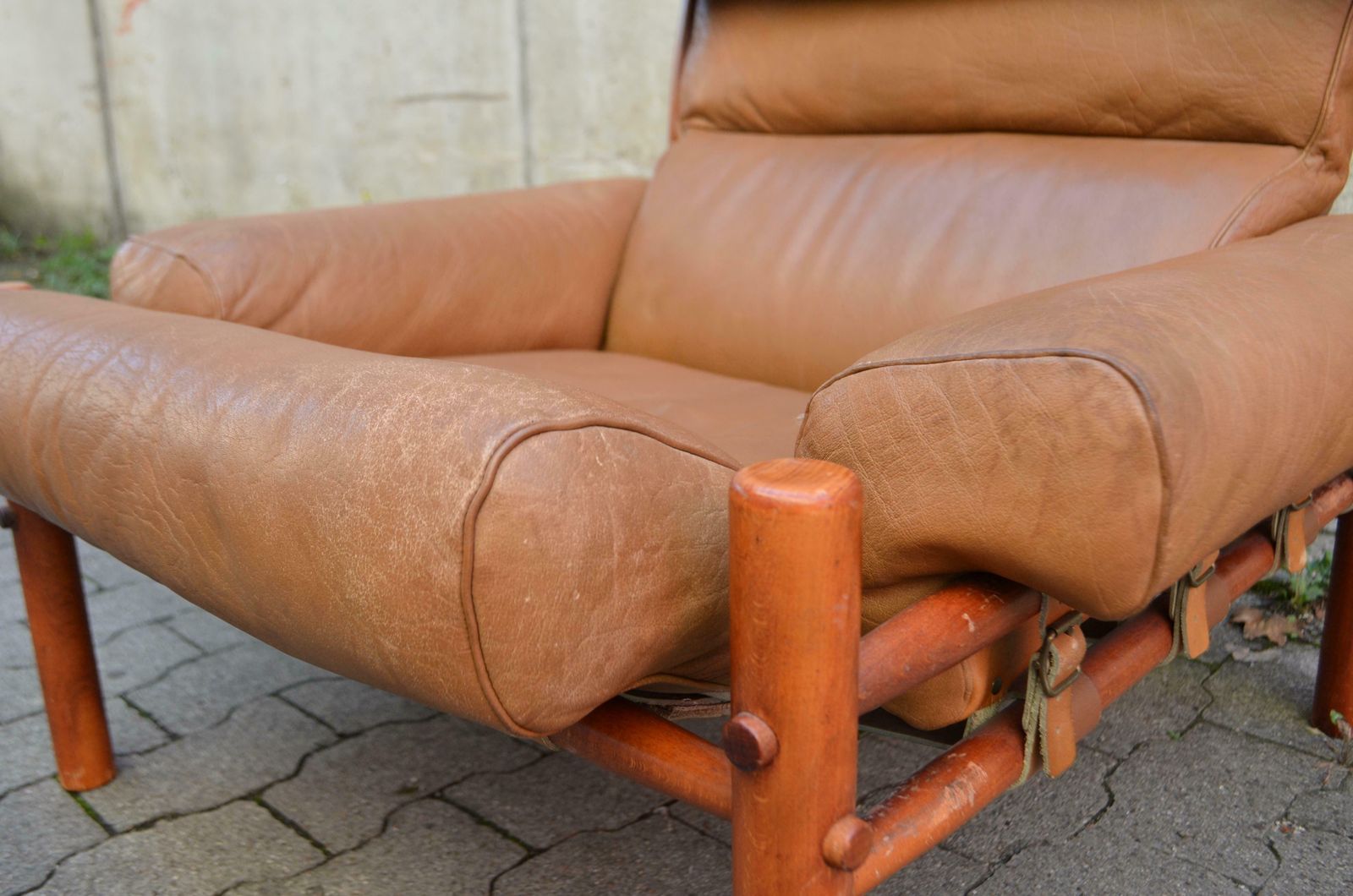 photo for sale Arne Norell Model Inca Caramel Leather Lounge Chair