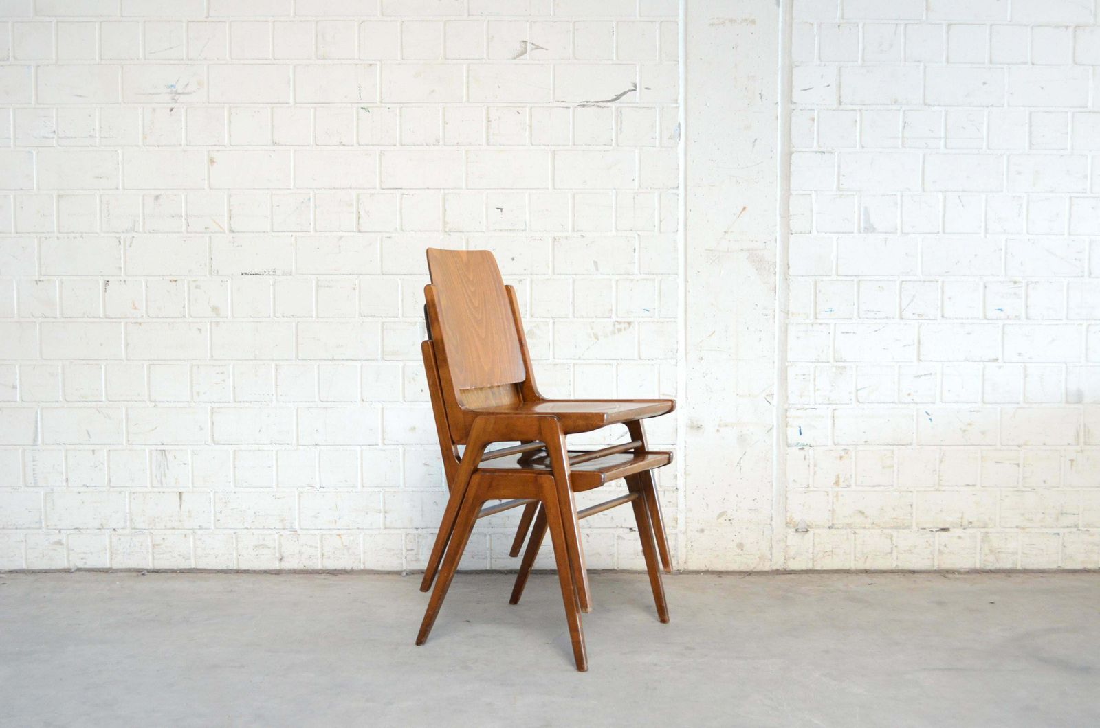 Furniture 8 Set Of Original Austro Chairs By Franz Schuster For Wiesner Hager Austria 1959 photo