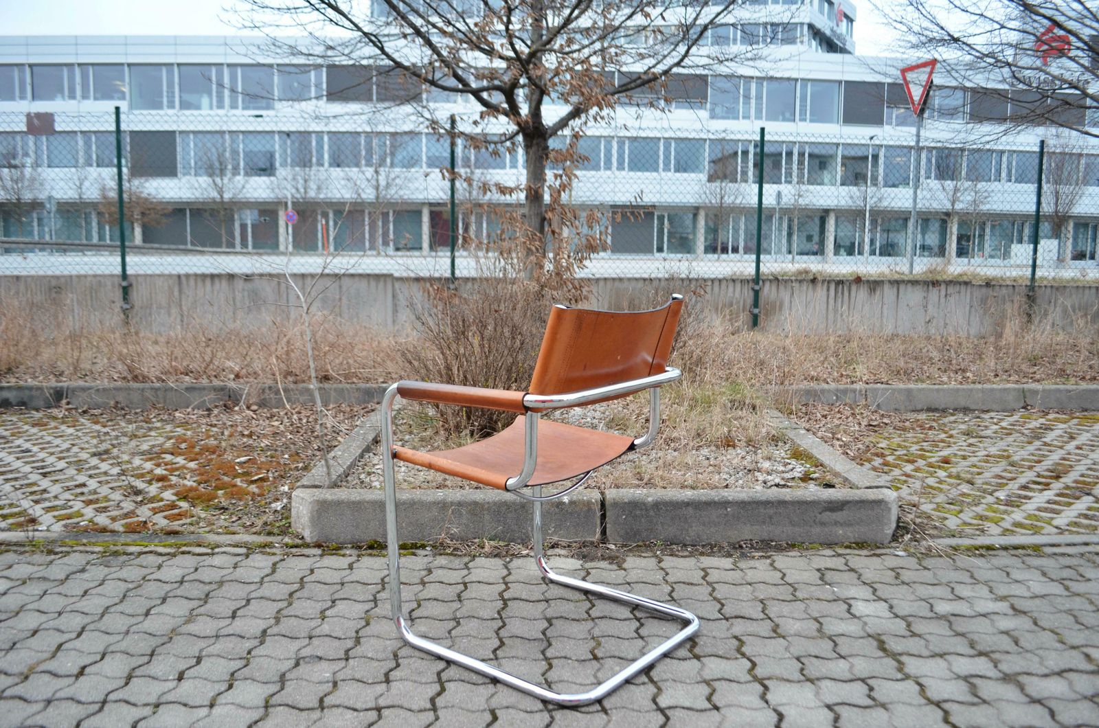 Vintage Italy Cognac Vegetal Leather Dining Chairs Armchairs Cantilever Set Of 6 photo vintage