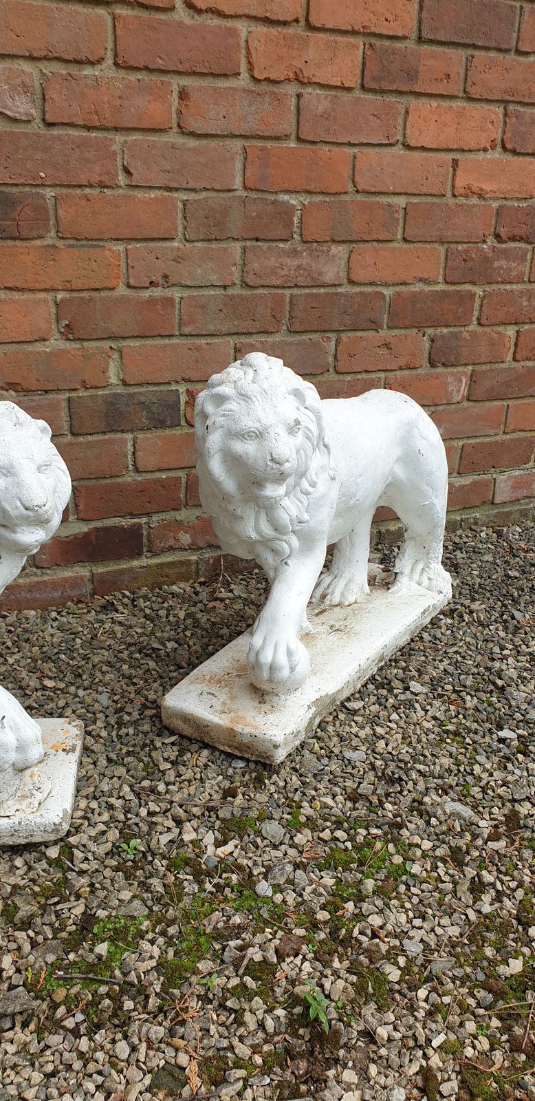 Large Pair Stone Lions, 1900s, Antique photo furniture