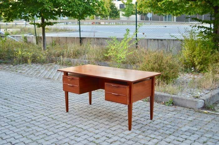 Danish Modern Teak Executive Writing Desk Henning Jorgensen For Fredericia photo 6353.0
