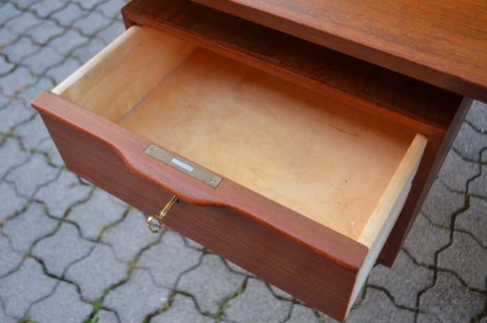 Furniture Danish Modern Teak Executive Writing Desk Henning Jorgensen For Fredericia photo