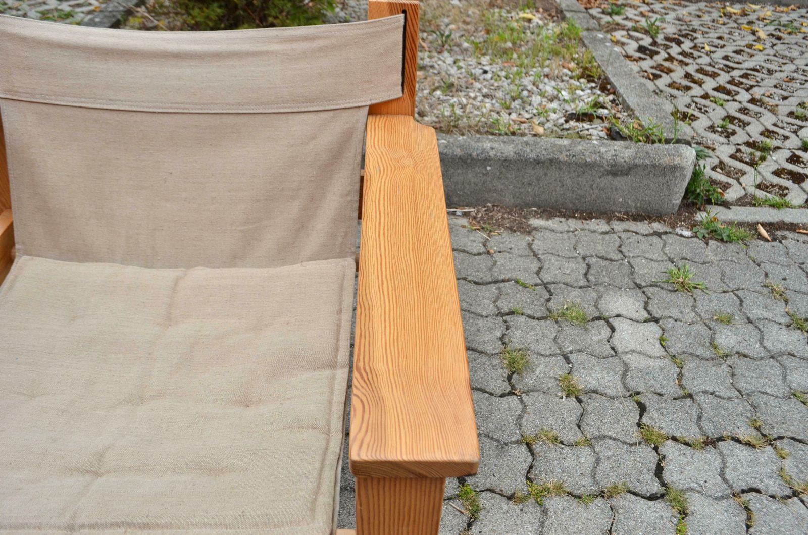 photo vintage Erik Worts Model Form Canvas Safari Spanish Pine Lounge Chair 1977 Vintage Ikea