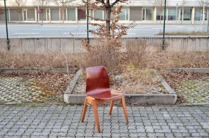 Mid Century Bentwood Plywood Chairs Stackable By Royal Germany Set Of 4 photo vintage