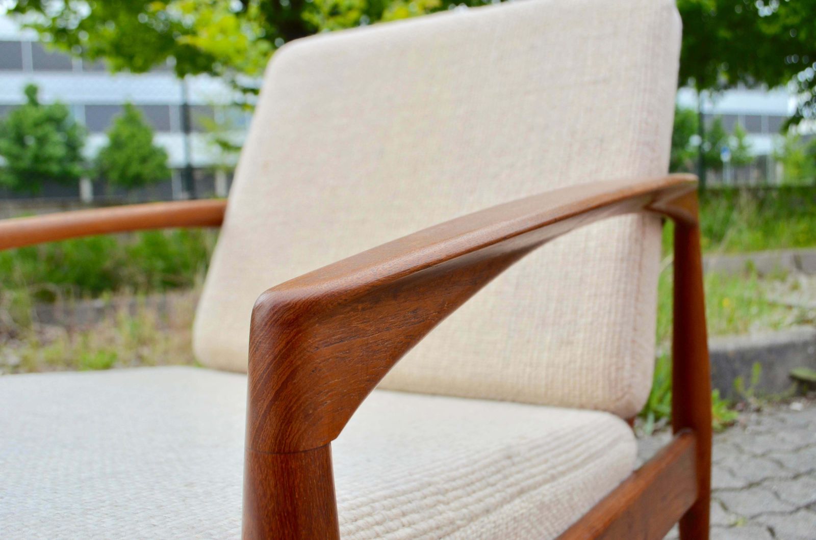 photo vinterior Kai Kristiansen Paper Knife Teak Easy Chair For Magnus Olesen Set Of 2