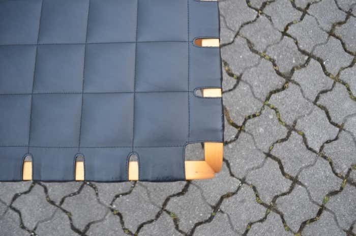 2648.0 Alvar Aalto For Artek Model Y61 Stool Chair Black Leather 1 Of 2 photo