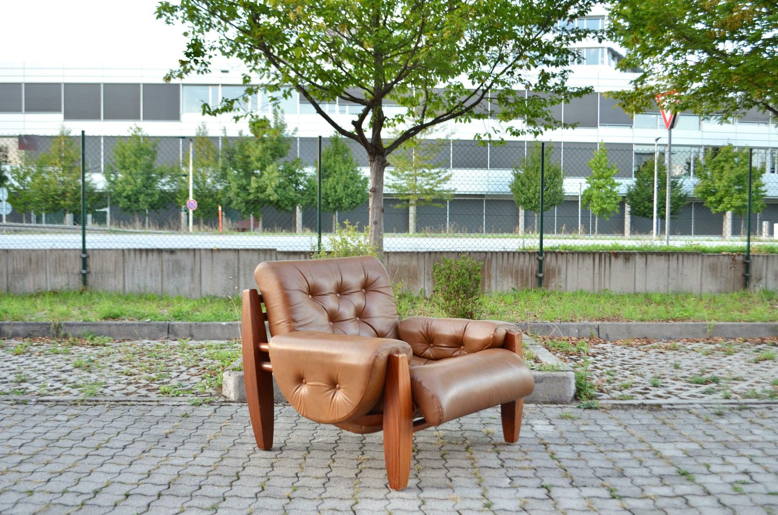 Brazilian Lounge Cognac Leather Armchair 1960s In The Manner Of Jean Gillon photo vinterior