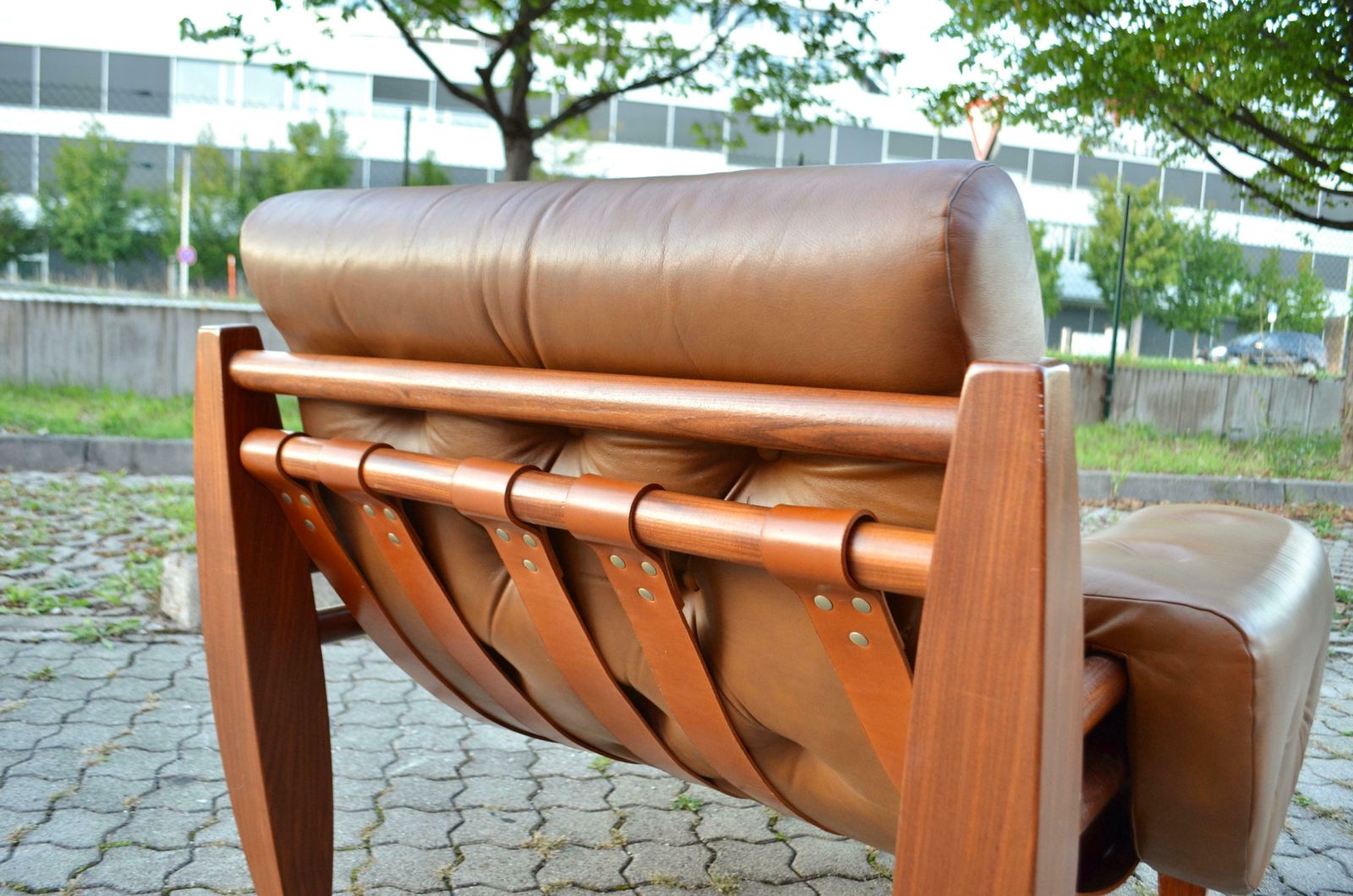 photo furniture Brazilian Lounge Cognac Leather Armchair 1960s In The Manner Of Jean Gillon