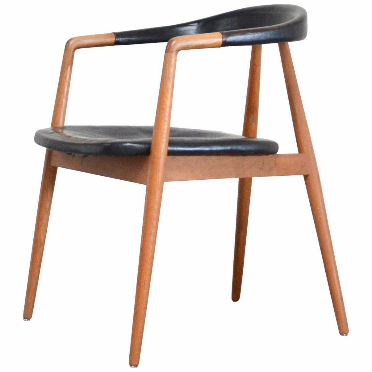 Helmut Magg Mid  Century Leather Armchair Chair For Deutsche Werkstätten, 1958