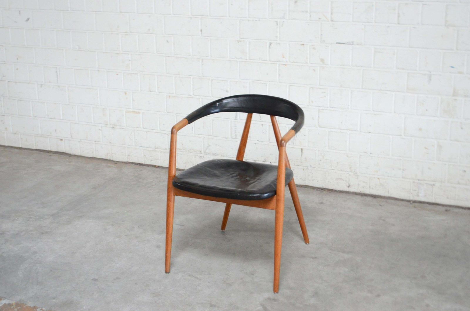 Helmut Magg Mid  Century Leather Armchair Chair For Deutsche Werkstätten, 1958 photo for sale