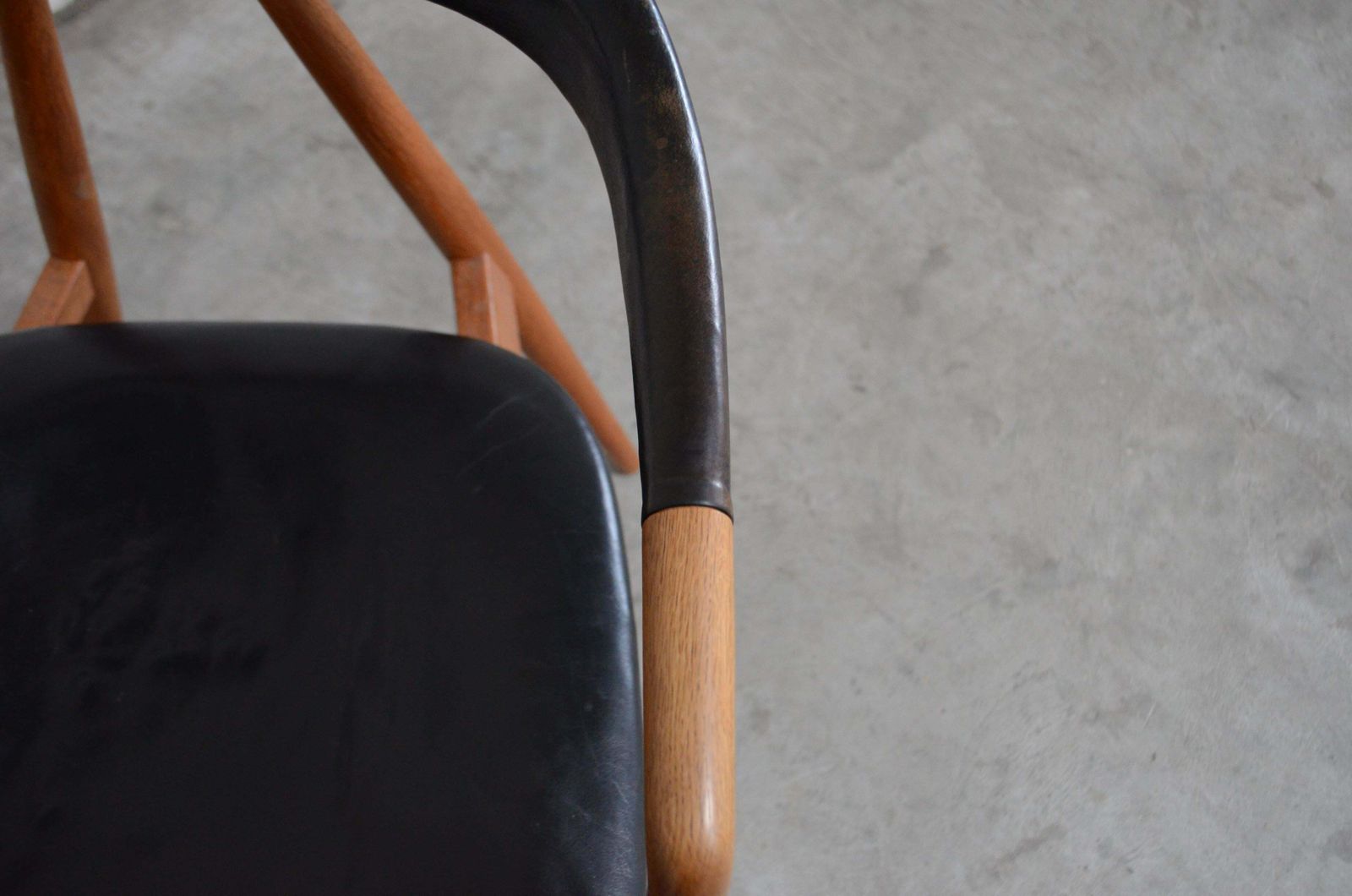 photo vintage Helmut Magg Mid  Century Leather Armchair Chair For Deutsche Werkstätten, 1958