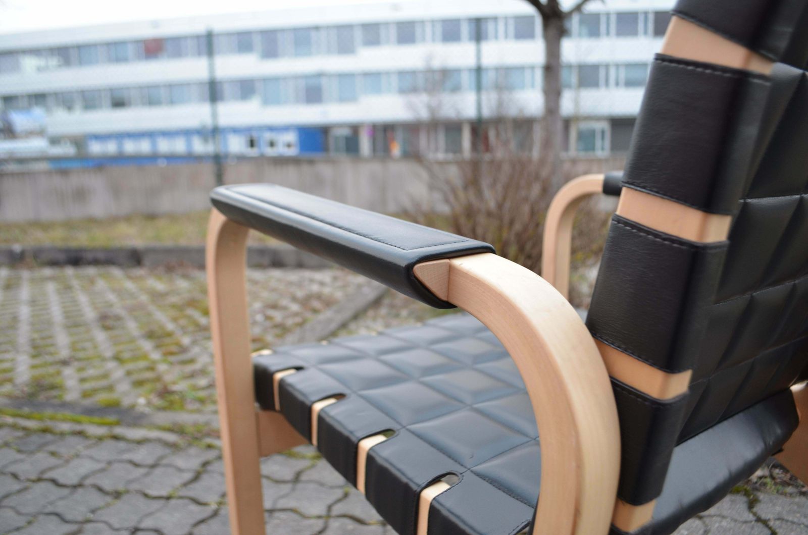 photo vinterior Alvar Aalto For Artek Model 45 Armchair Chair Black Leather 1 Of 6