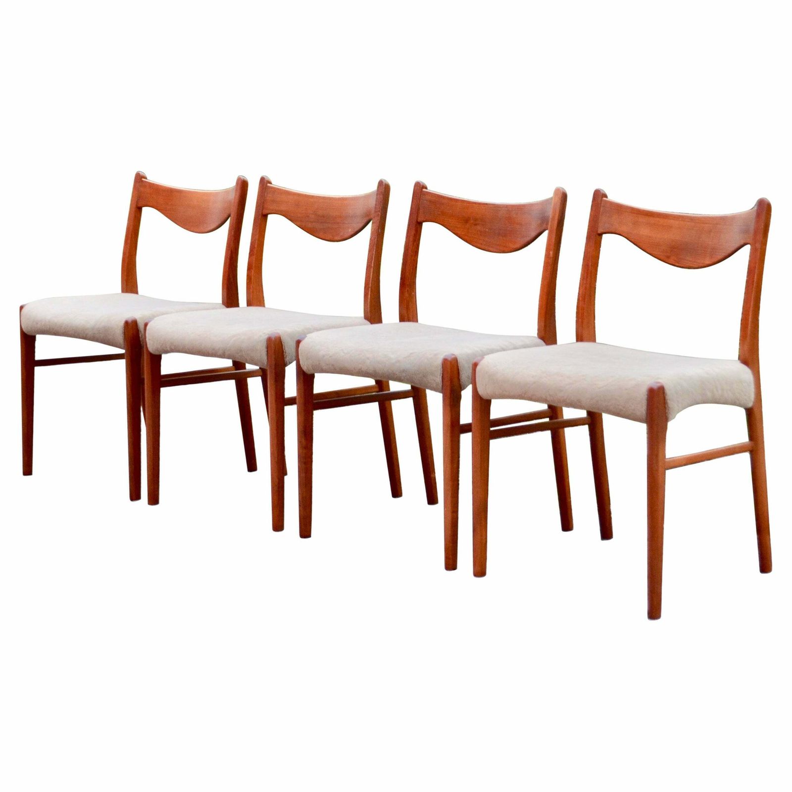 Arne Wahl Iversen Model Gs60 For Glyngore Danish Teak Dining Chair Set Of 4