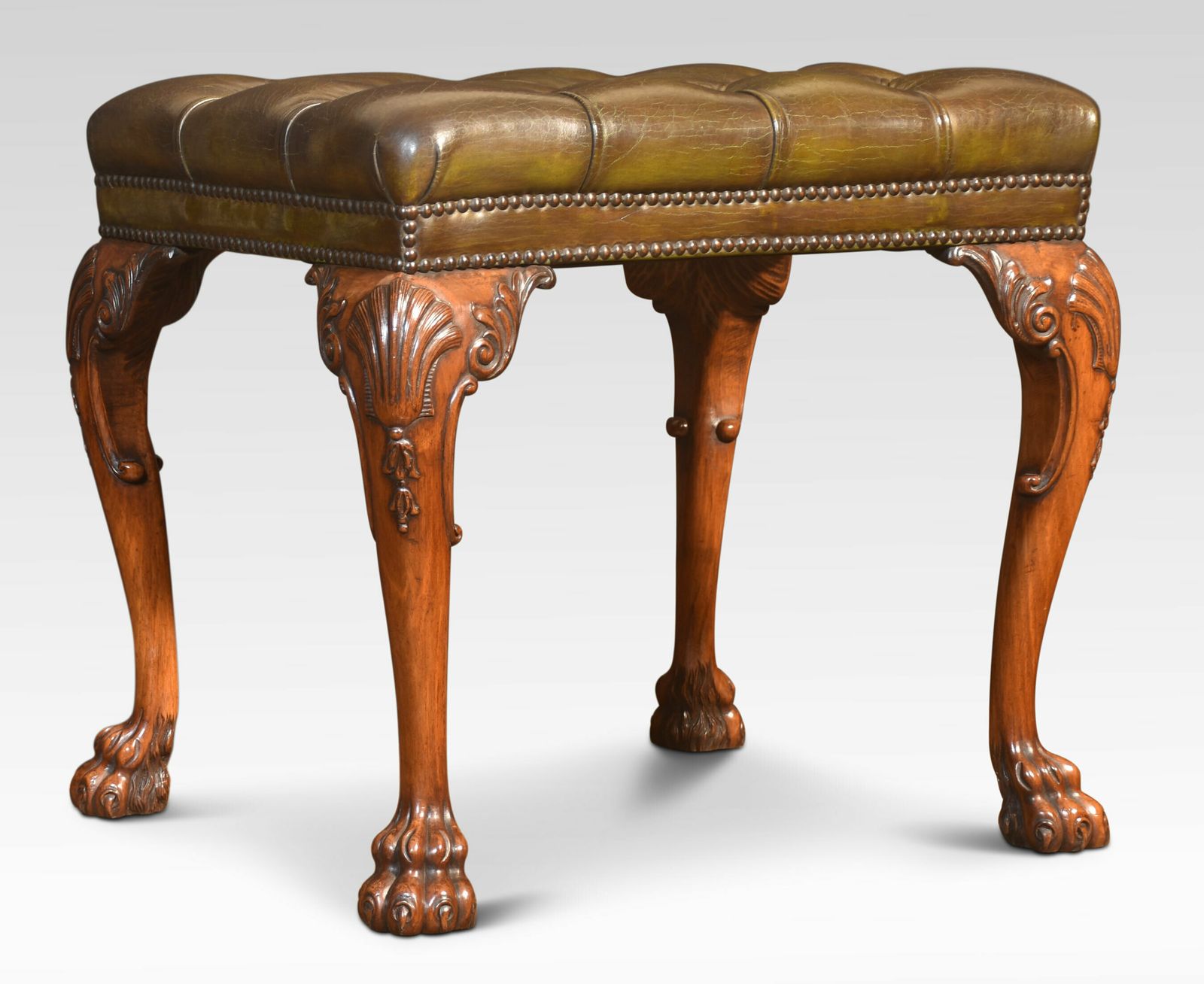 Leather Upholstered Stool