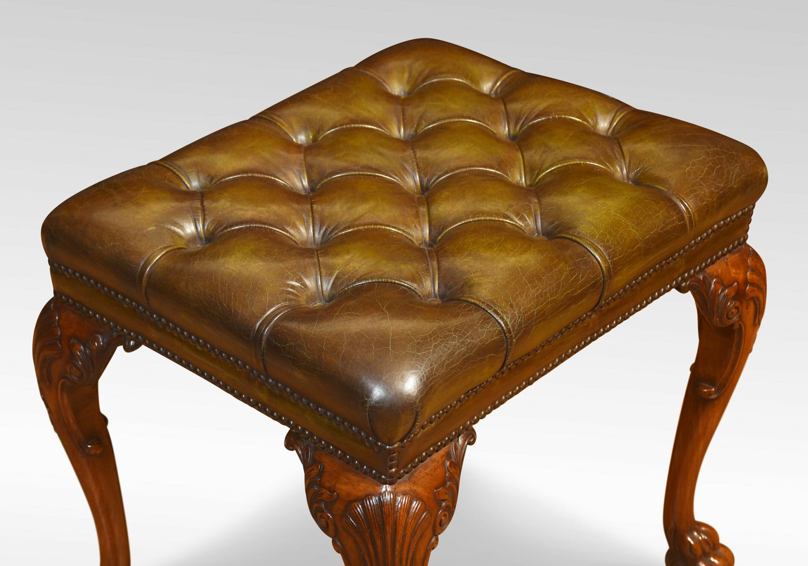 Leather Upholstered Stool photo vinterior
