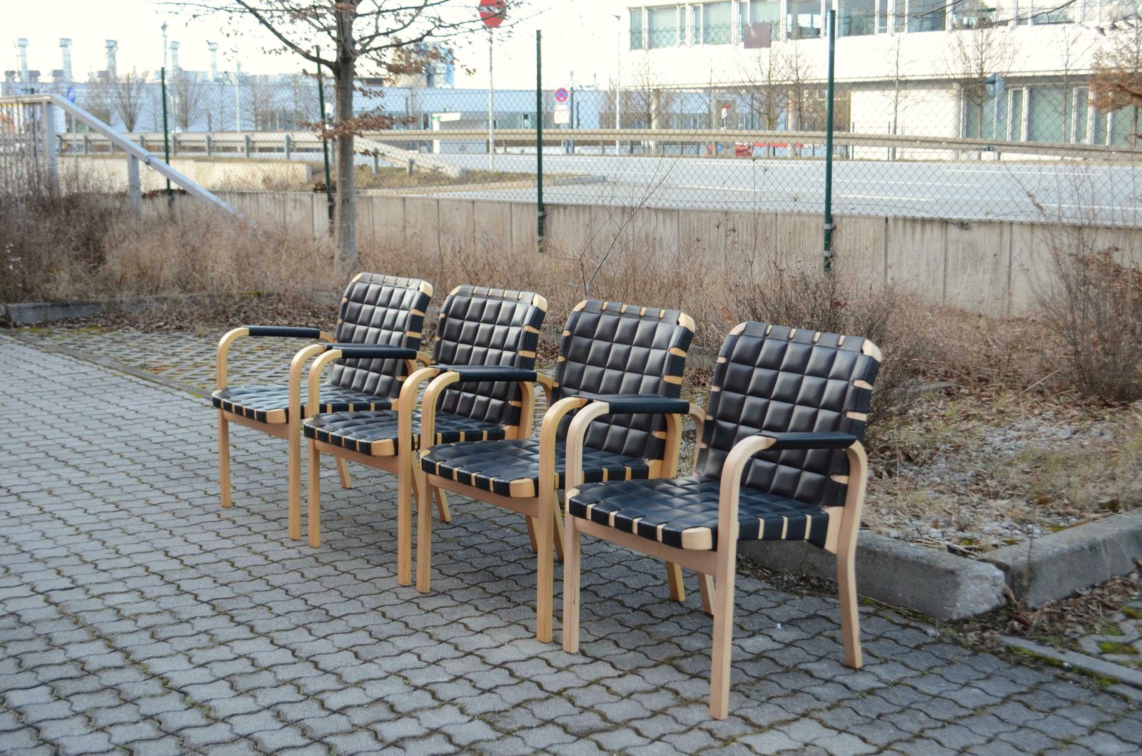 Alvar Aalto For Artek Model 45 Armchair Chair Black Leather 1 Of 4 photo vinterior