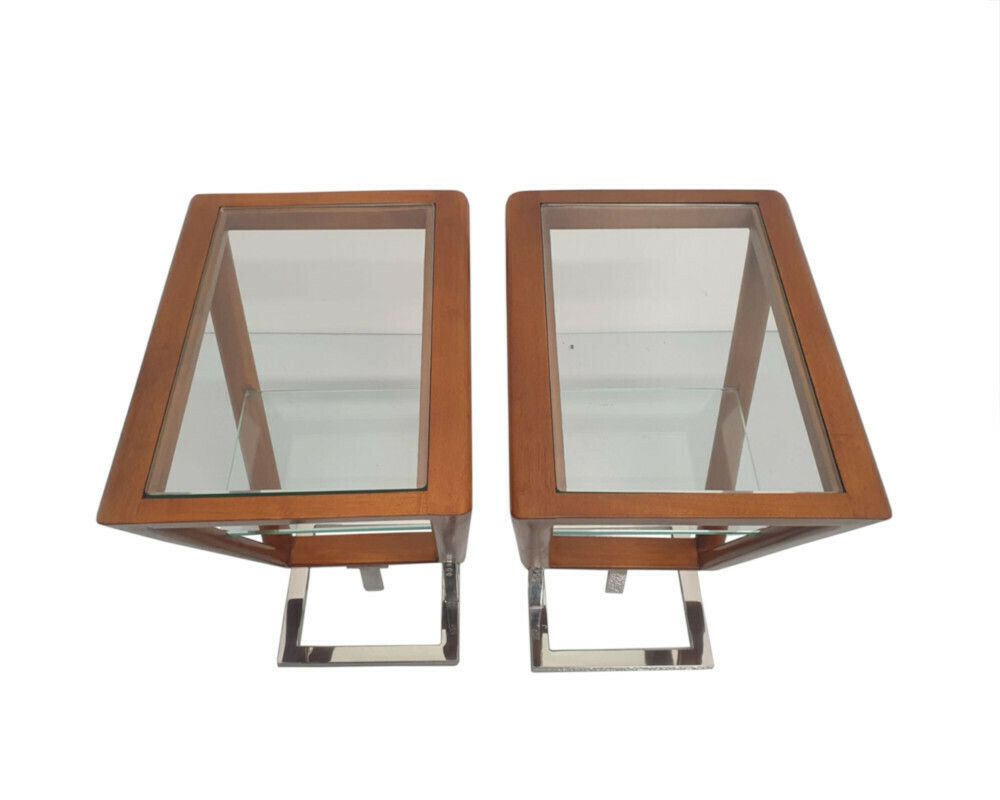 A Stunning Pair Of Side Tables In The Art Deco Design photo for sale