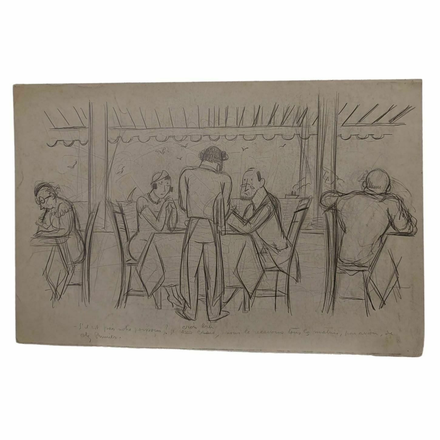 Lucien Roudier Eller Drawing On Paper 1930s photo furniture