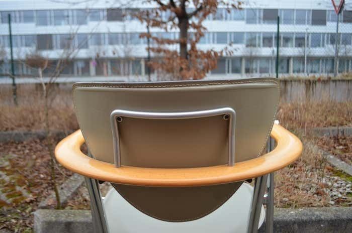 Arrben Italy Modern Grey Saddle Leather Dining Chair Model Marylin, Set Of 4 photo vinterior