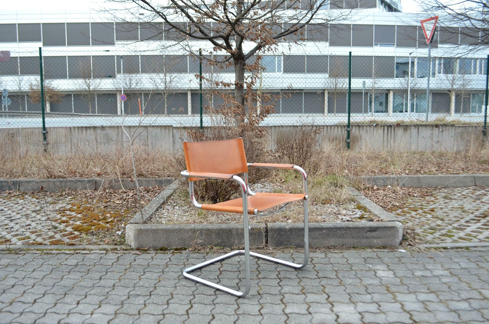 Vintage Italy Cognac Vegetal Leather Dining Chairs Armchairs Cantilever Set Of 4 photo vintage