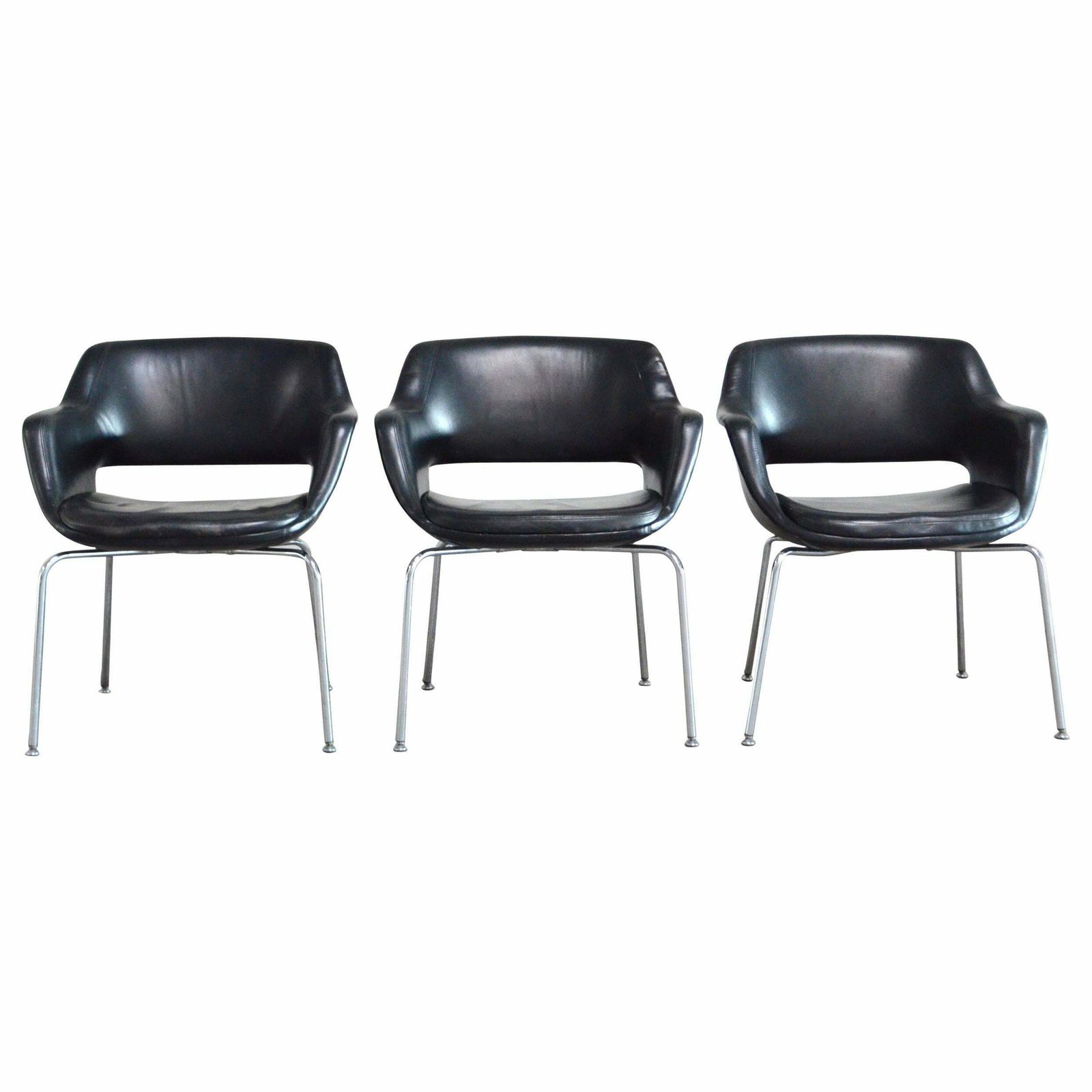 Olli Mannermaa 3 Leather Kilta Chair By Eugen Schmidt & Cassina Martela