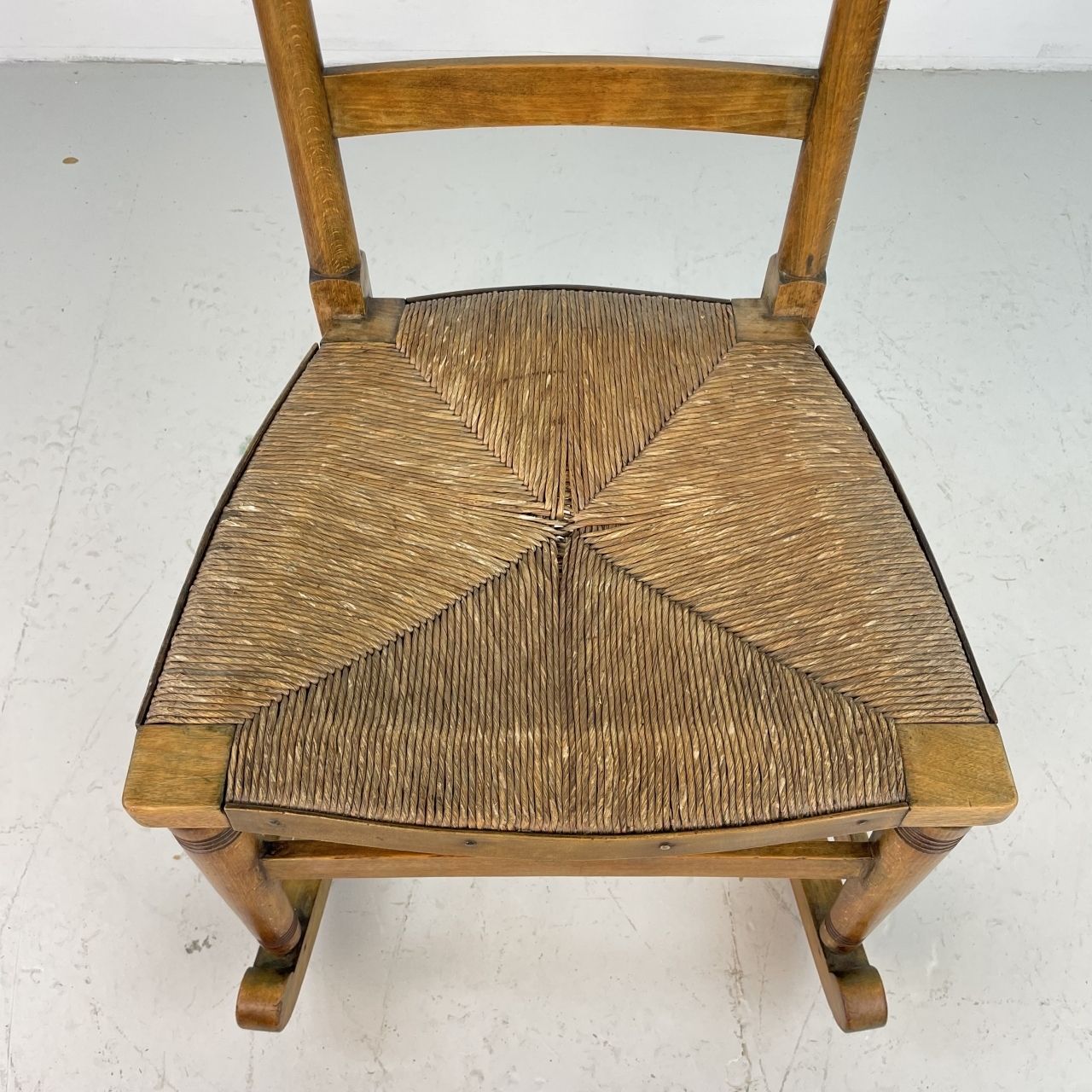 Arts And Crafts Beech And Cord Rocking Chair By Libertys photo buy