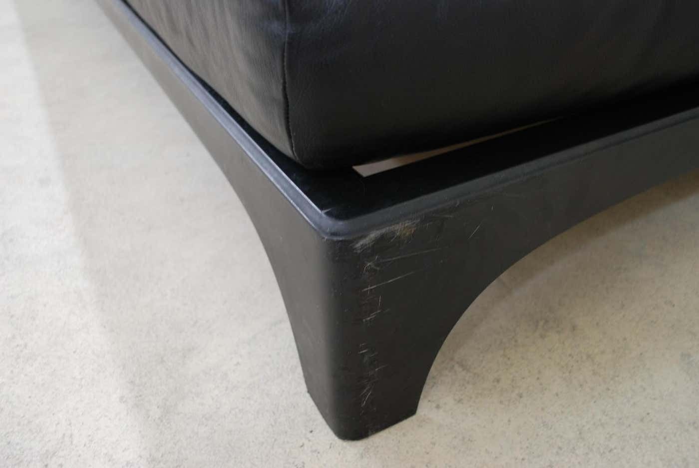 Vintage Fibreglass Black Leather Daybed photo vinterior
