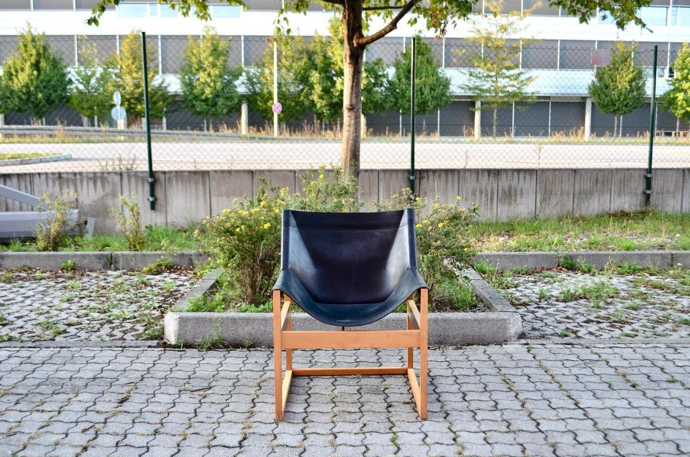 Rainer Schell For Schlapp Möbel Modell Canto Shell Chair Saddle Leather, 1964 photo for sale