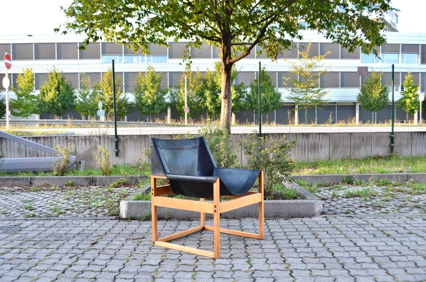 Rainer Schell For Schlapp Möbel Modell Canto Shell Chair Saddle Leather, 1964 photo vintage