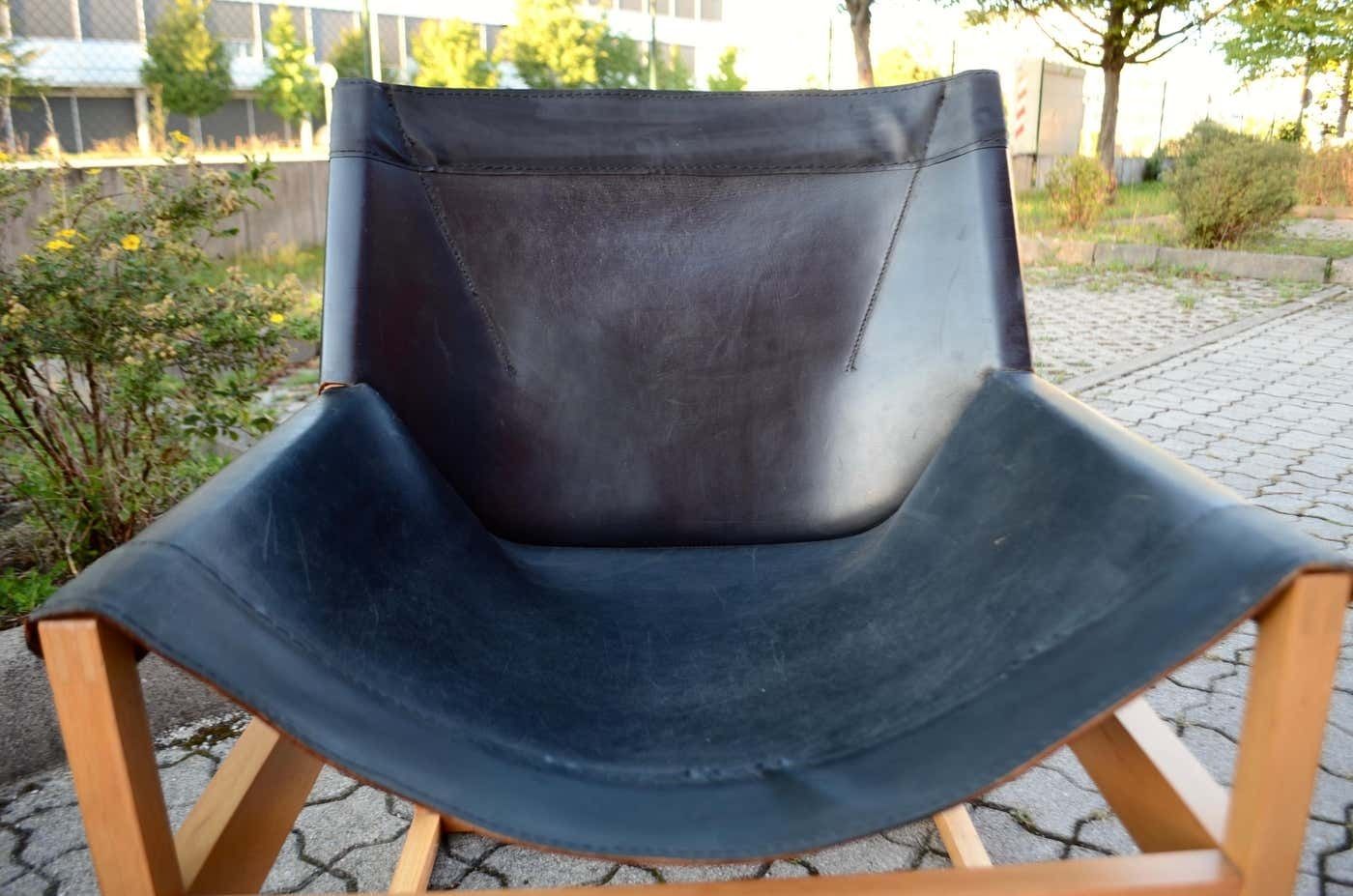 photo vinterior Rainer Schell For Schlapp Möbel Modell Canto Shell Chair Saddle Leather, 1964