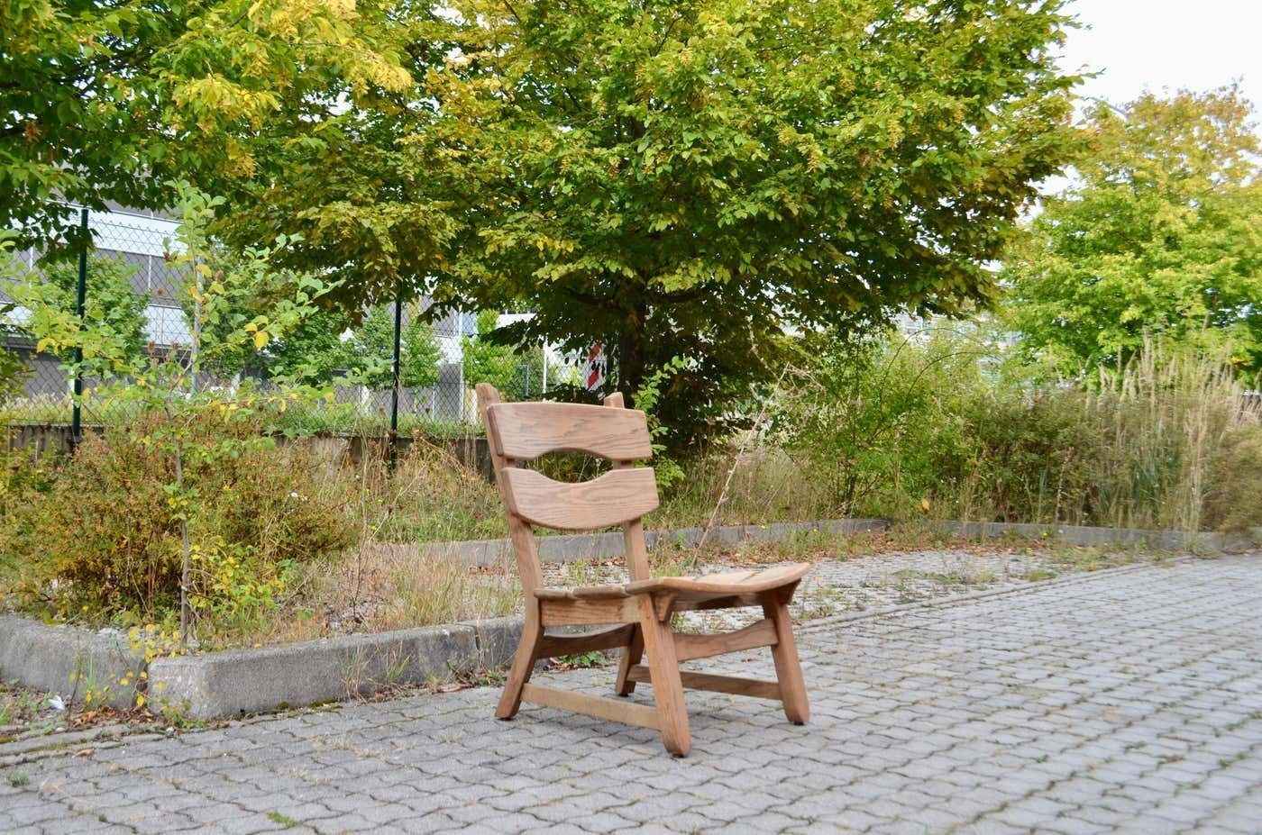 Awa Brutalist Fireplace Lounge Chair Oak photo vinterior